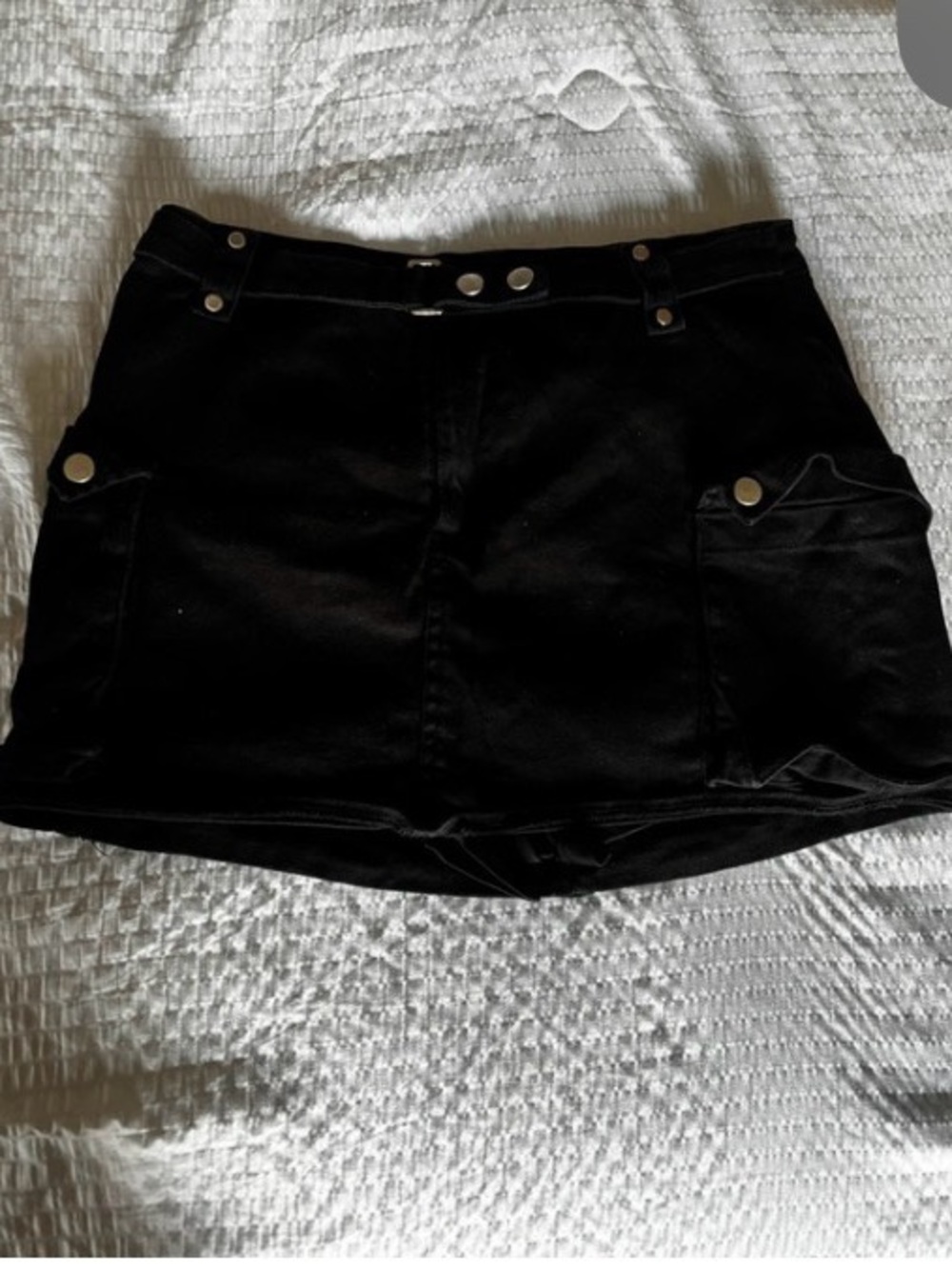 Black Mini Skirt with Pocket Detail - Women's Skirt